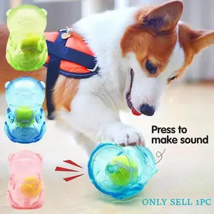 Dog Chew Toy, 1 Count Pet Interactive Sound Toy, Pet Chew Toy, Dog Teething Toy, Dog Teeth Cleaning Toy, Interactive Training Ball, Dog & Cat Accessories
