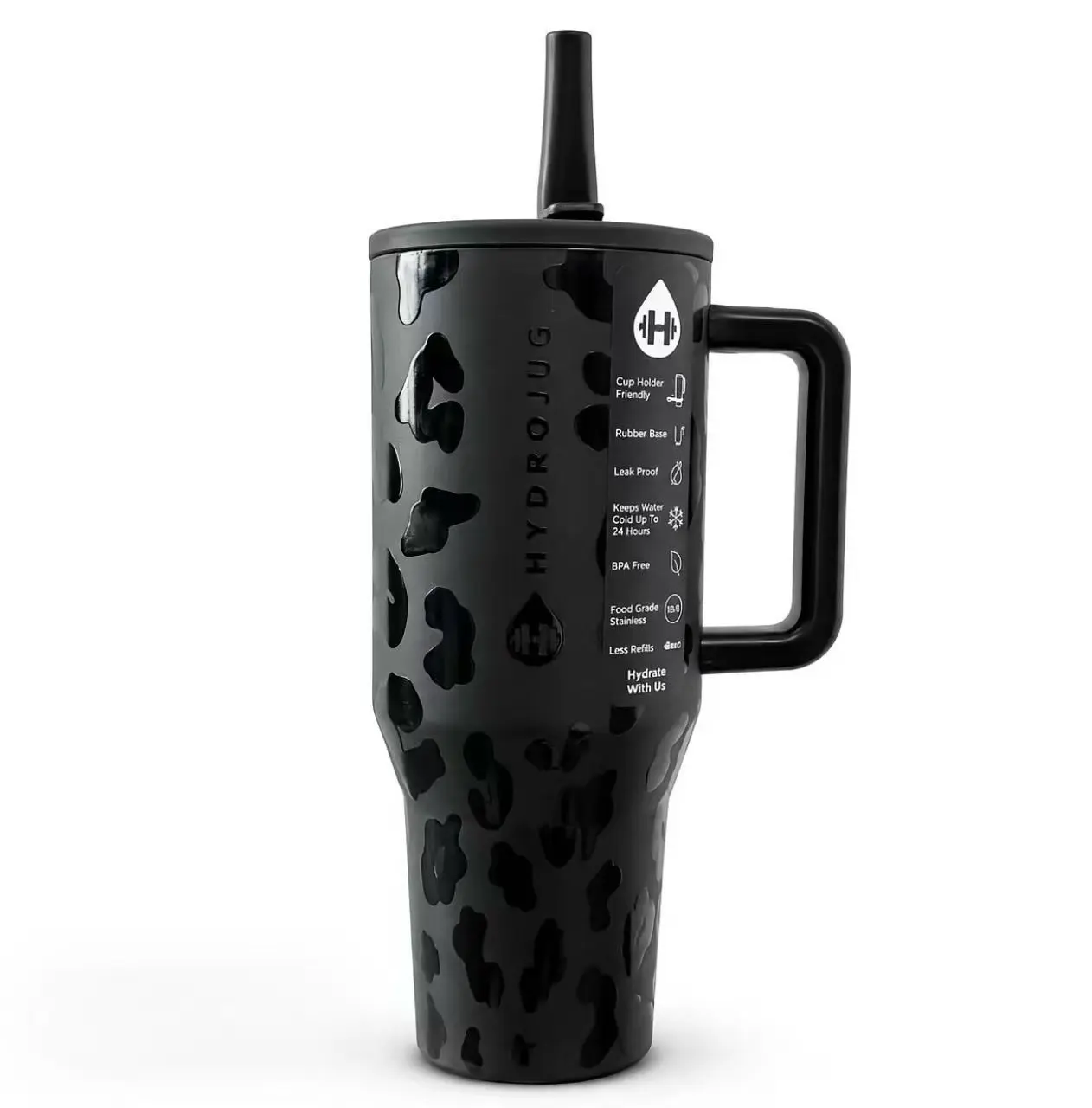HydroJug 40oz Aesthetic Insulated Stainless Steel Tumbler - Household Item, Home Supplies Storage Water Bottle, Leakproof, Portable, Handle & Straw Lid, Ice-Cold Drinks & Coffee, Fits Office Desk & Car Cup Holders, Gym Girl Era Daily Hydration