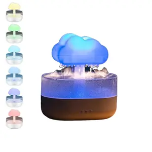 SASONN Rain Cloud Humidifier Water Drip with 7 Color Lights, Adjustable Raindrop Flow Rate, Waterless Automatic Power-Off Protection, 180x120x198mm