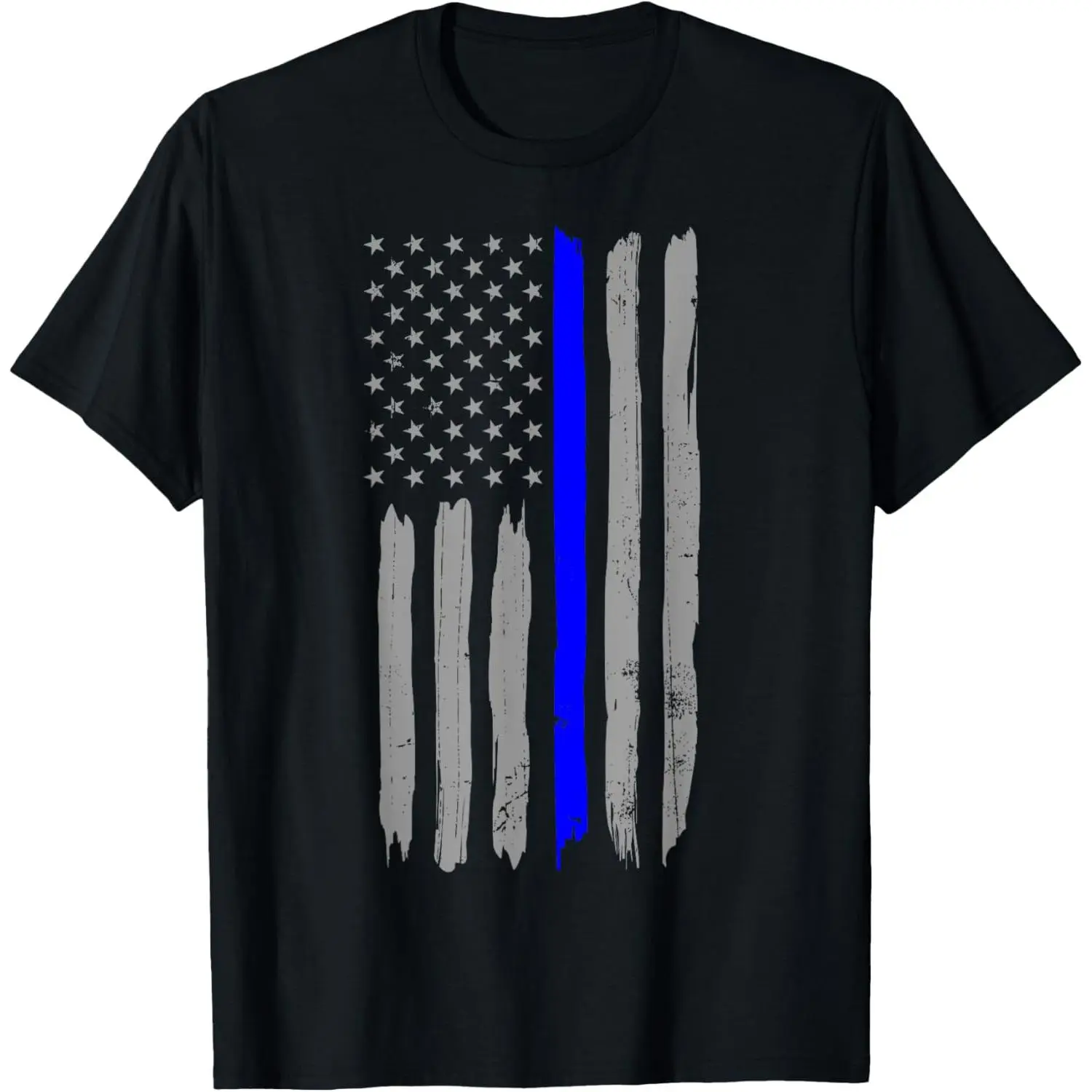 Vintage Thin Blue Line Shirt Police Support USA Flag Men T-Shirt 100% cotton short-sleeved shirt for both men and women