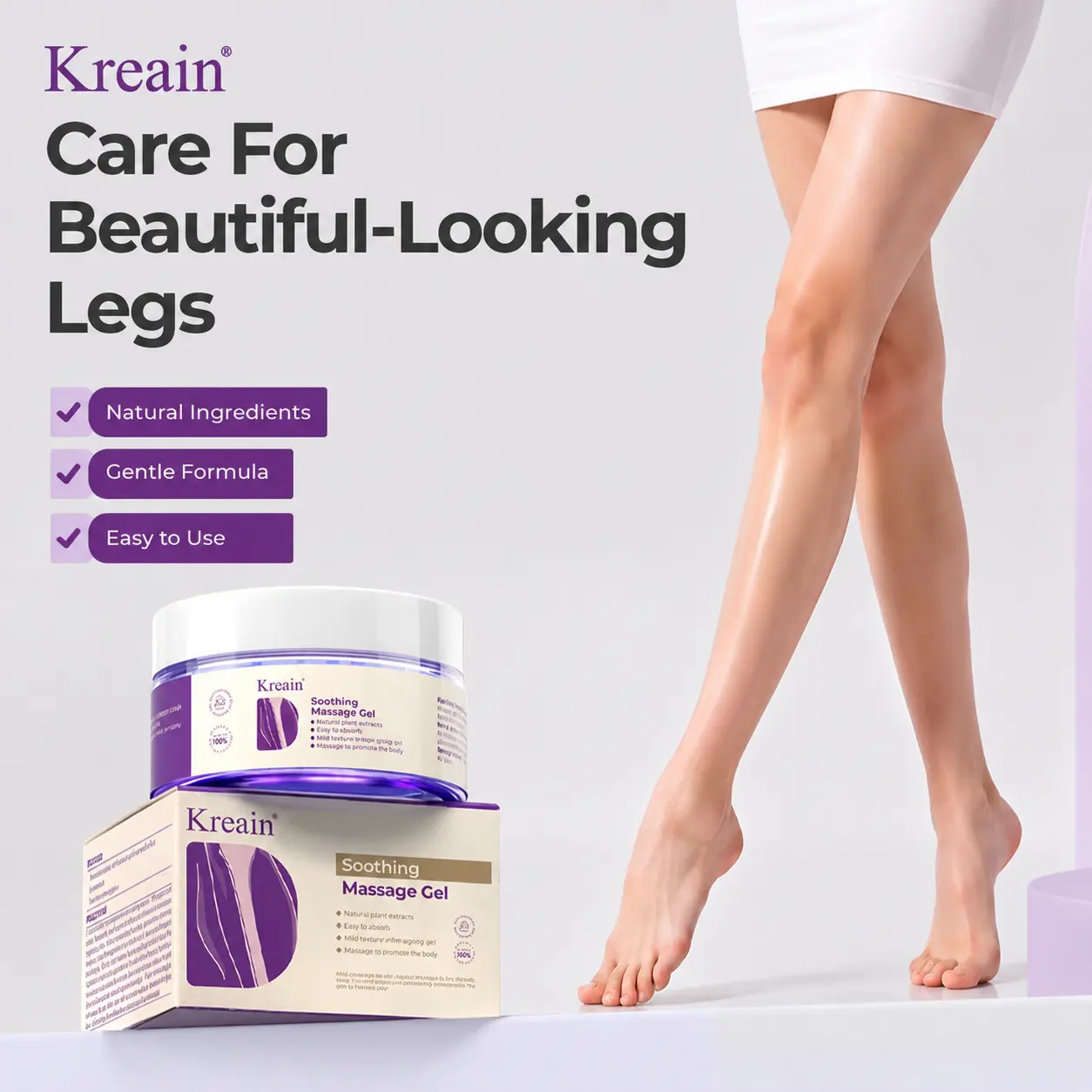 Kreain 3 Firmingskin care gel, gently conditions your body andrestores ahealthy state.
