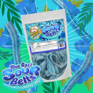 Blue Razz Sour Belts - Irresistibly Tangy Candy Treats for Sweet Tooth Cravings