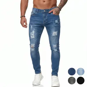 Men's 2026 Viral Trend Slim Fit Distressed Ripped Low Rise Stretch Denim Jeans - Menswear Medium Weight Soft Comfortable Pants for Office, Streetwear - All Seasons Casual Clothes with Multiple Color Options,summerwins