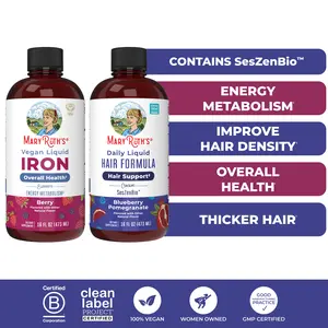 MaryRuth's Hair Care & Iron Bundle - Daily Liquid Hair Formula 16 oz & Liquid Iron 16 oz