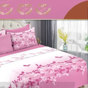 King Size Bedsheets 6pcs 9pcs 12pcs Cotton 2400 Thread Count Deep Fitted Pockets Floral Design