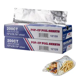 1 Box of 200 - Pre-Cut 12" Aluminum Foil Sheets - 12x10.75" Extra Wide & Heat-Tolerant Foil Sheets, 100% Aluminum, Ideal for Food Wrapping, Grilling & Freezing, Convenient Dispenser