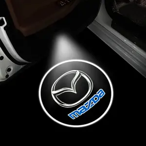 Mazda Wireless LED Car Door Welcome Light, High Definition Logo Projection, Night Atmosphere Decoration, Easy Installation Accessory, Led Car Lights