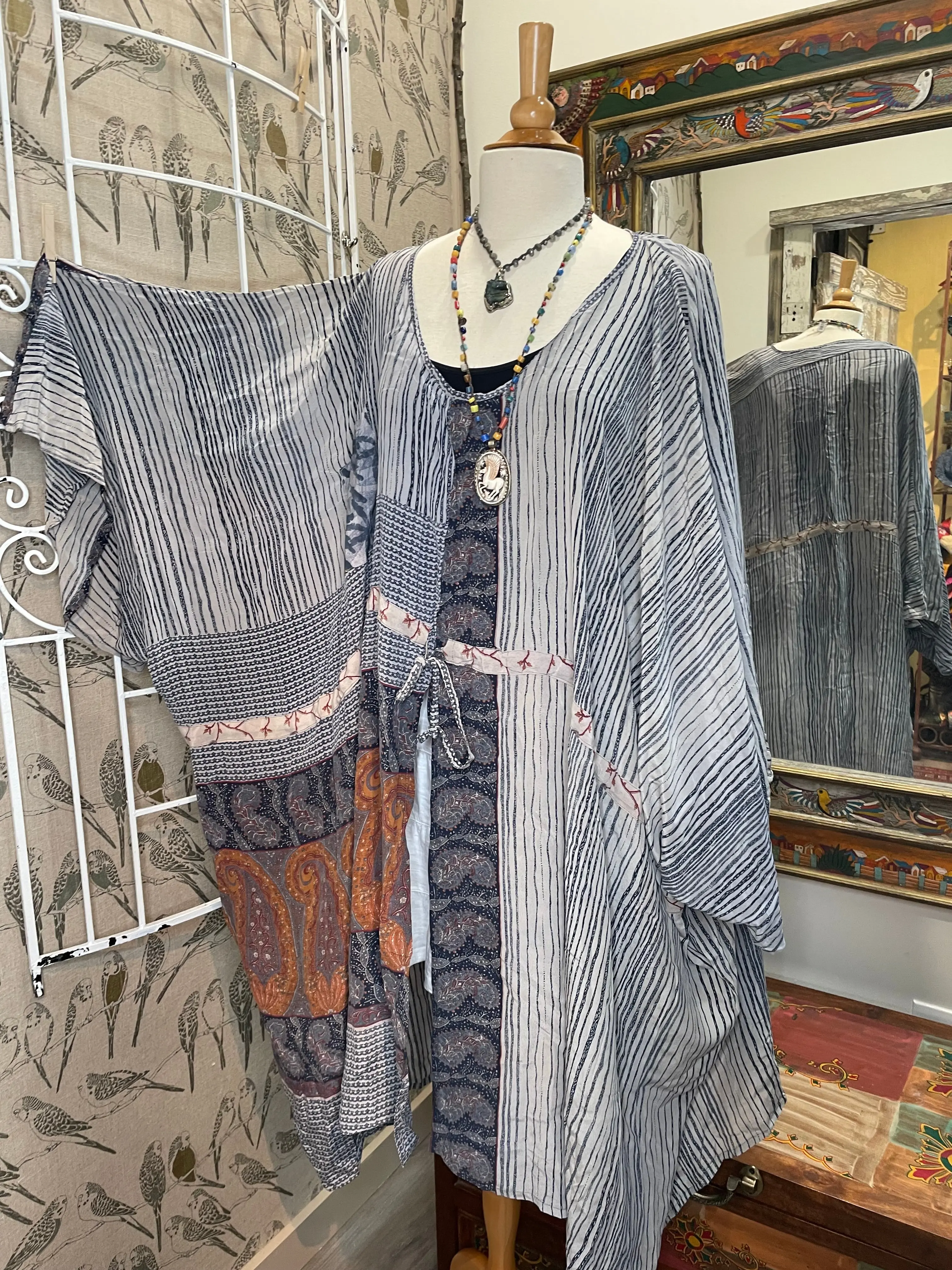 Women's Modest Islamic Sacred Split Tunic #351 by Kantha Bae - Effortless, Ethnic, Flowing, Indian Style, Open-Ended Tunics, Effortless Tunics