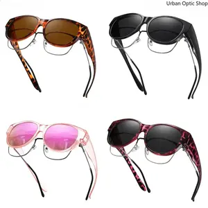 XUH 4-Pack Polarized Over-Glass Sunglasses, Large Frame UV400 Protection, Unisex Over-Prescription Glasses for Driving, Fishing, Polarized Glasses, Over-Glass Women's Sunglasses
