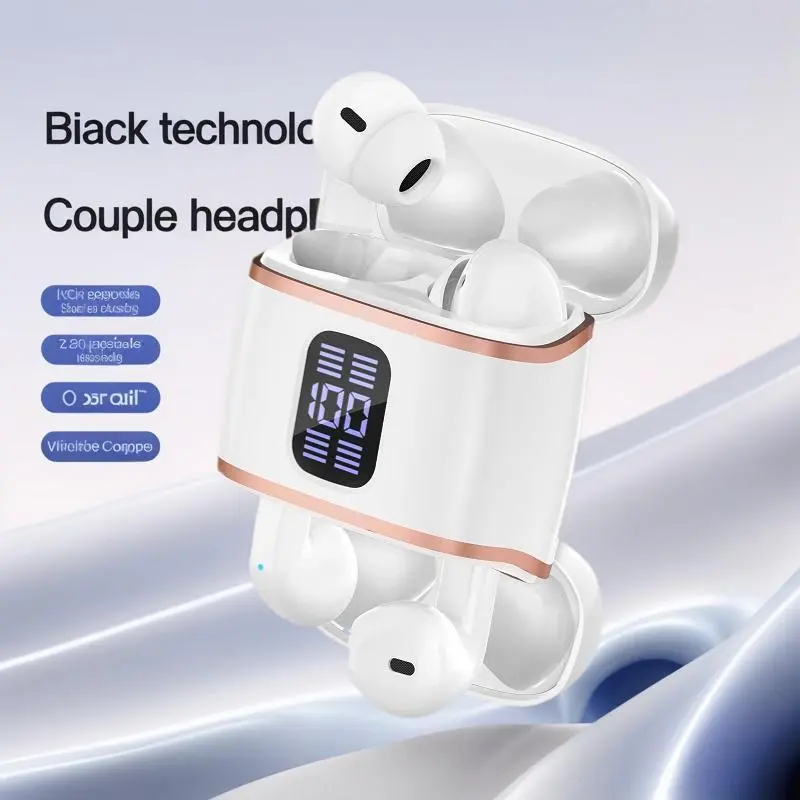 MOKATA Black 2026 Model TWS Couple In-Ear Bluetooth Earbuds - Wireless 5.4 Low Latency Gaming Headset, Stereo Sound, Touch Control, IPX5 Waterproof Sports Electronics for Daily Commute