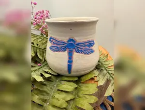 Hand made pottery Dragonfly Cup/Goblet