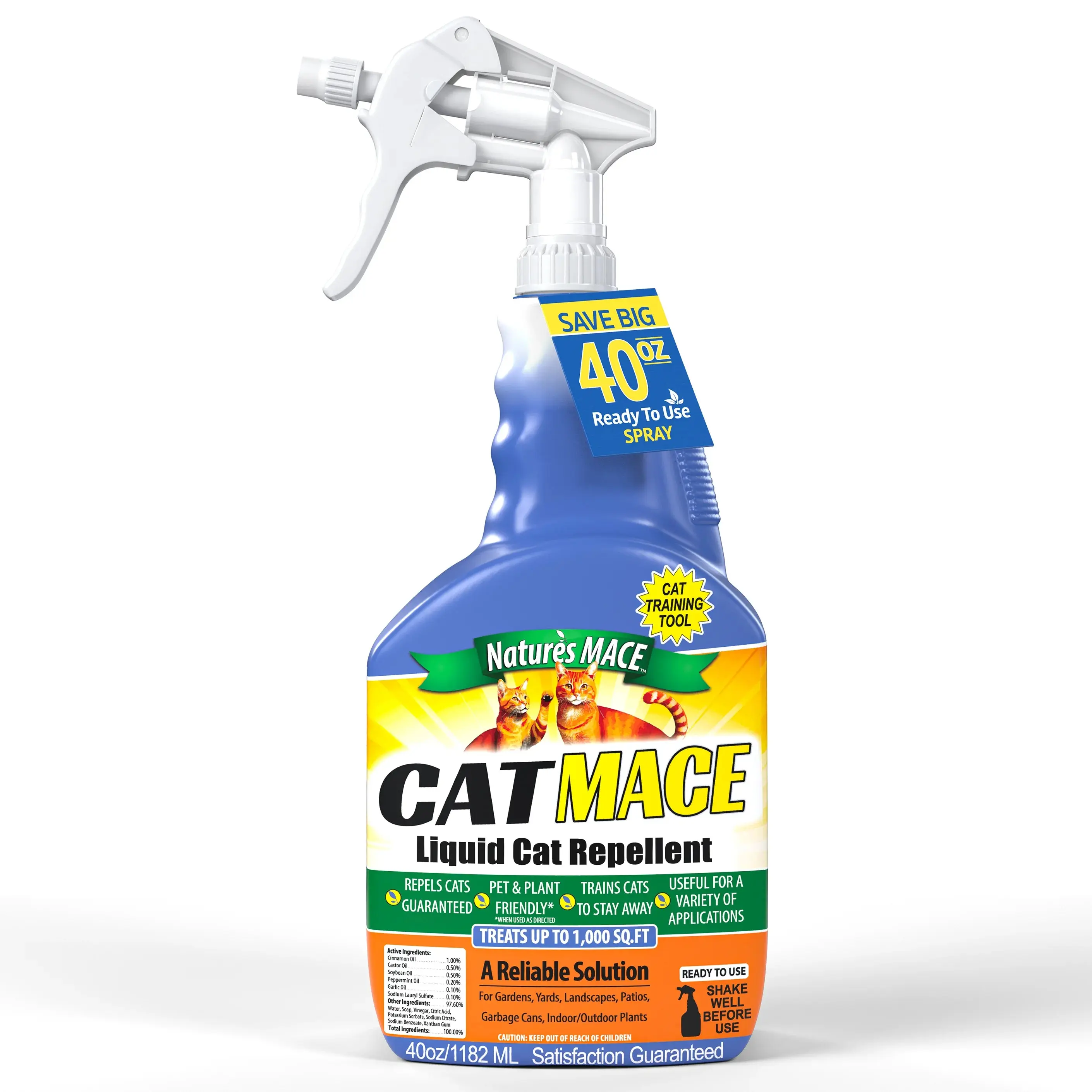 NATURE'S MACE Cat Repellent & Training Tool - Outdoor/Outside Spray or Concentrate Pet Behavior Aid for Cat Training & Outdoor Deterrence