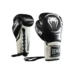 Venum Giant 2.0 Mike Tyson Pro Boxing Gloves with Laces - Deep Black/Optical White