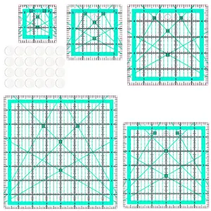 Quilting Rulers Set with 2.5", 3.5", 5", 6", 8" Sizes 5 Square Ruler Quilting Templates Acrylic Rulers