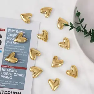 10pcs Refrigerator Golden Heart Magnets, Cute Love Decoration Magnet Set for Home Kitchen and Office Whiteboard, Valentine's Day Gift for Friends and Loved Ones, Refrigerator Kitchen Magnet, Decorative