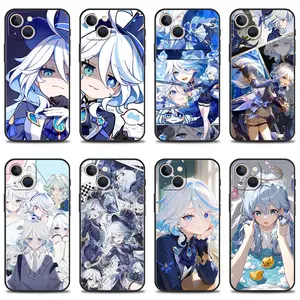 Luxury G-Genshin Impact Lovely Furina Unique Artistic Phone Cases For iPhone 17 Promax Pro Air 16 Plus 15 14 13 12 11 Soft TPU Shockproof Protective Cover Gift For Birthday Christmas Halloween