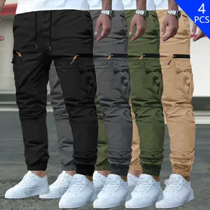 Men's Workwear Pants 4-Pack Loose Fit Ankle-Length Autumn Trendy Brand Casual Long Pants Cross-Border Stylish Fashion