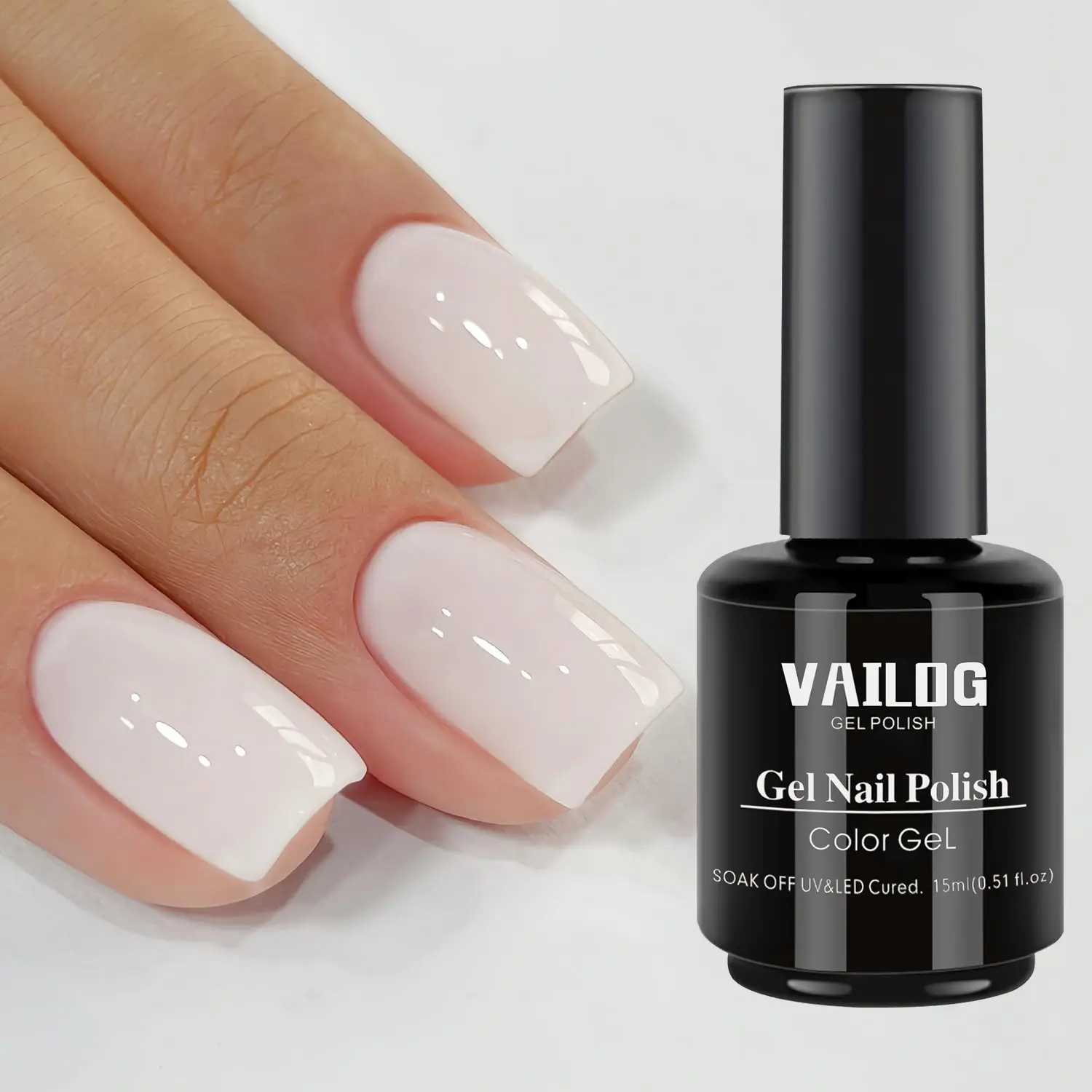 Vailog Milky Gel Nail Polish, 15 ml Spring Bubble Glossy Finish, Soak-Off LED Manicure Gel, Salon-Quality DIY Gift for Women, DIY French Manicure, Nail Gel Art, Glossy Finish Nails, Soak Off UV, Gel Polishes, Gel Shine Finish