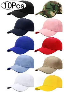 10Pcs-Unisex Wide Brim Baseball Cap, Lightweight Breathable Design, Multiple Color Options, Ideal for Summer Travel and Daily Use