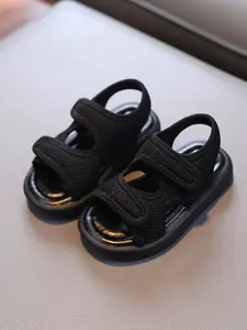 Unisex Lightweight Breathable Mesh Sport Sandals, Double Strap Sandals, Casual Magic Tape Straps, Summer Daily Wear for Children, Comfortable Flat Shoes