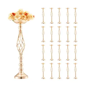 VEVOR 20PCS 58cm/22.83 Tall Wedding Flower Vase, Metal Wedding Centerpiece, Gold Floral Arrangement Stand Display Rack for Tables Wedding Dinner Party, Anniversary Ceremony Birthday Event Decor