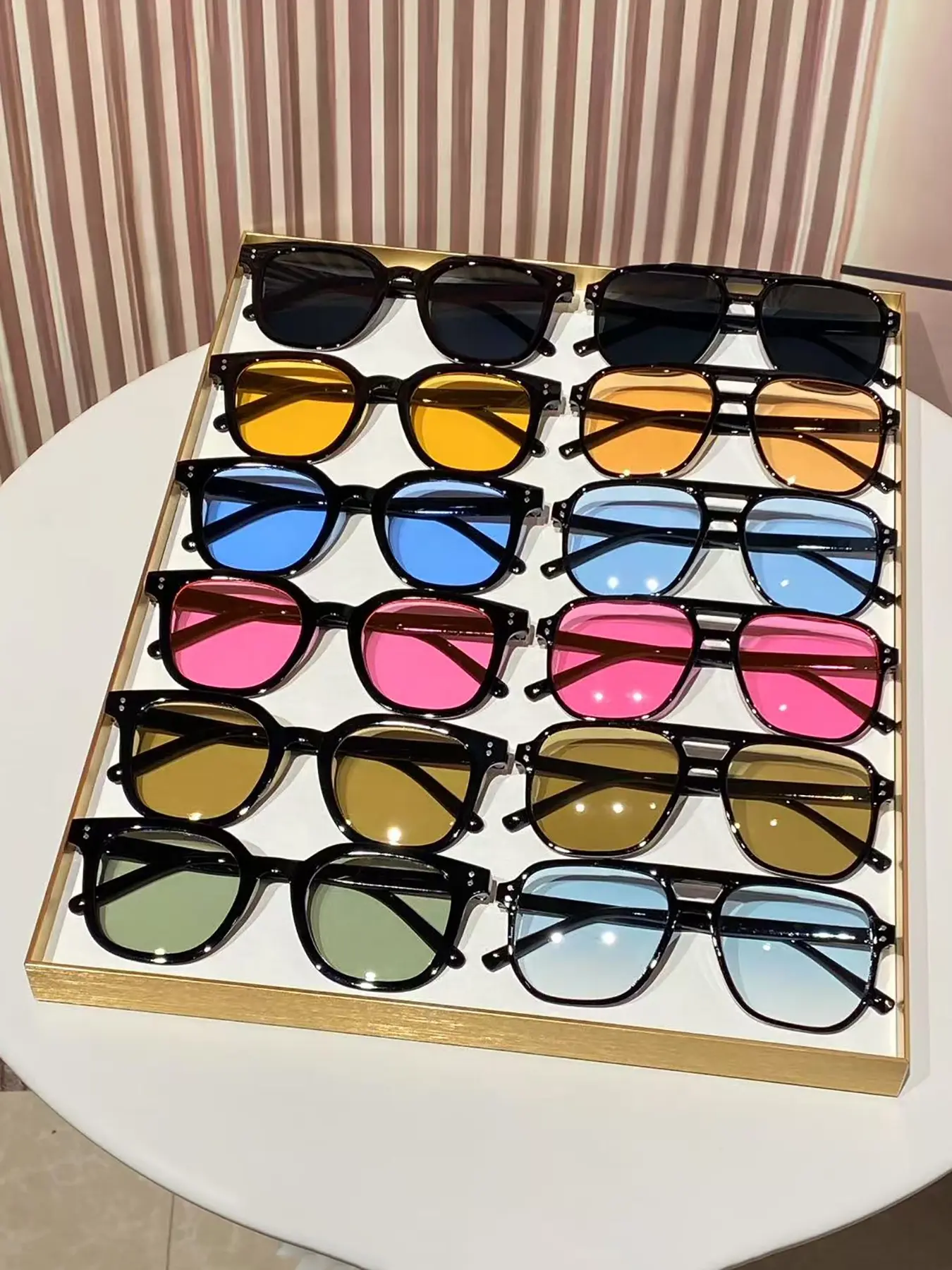 12pcs Men's PC Round Cat Eye Sunglasses, Fashionable European Style, Unisex Casual Streetwear, Travel Vacation Eyewear for Women & Men, Casual Shades