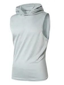 2026 New Style Fashion Fitness Must-Have Hooded Sleeveless Tunic for Men - Mesh Ventilated Sports Running Blouse - Loose Fit for Showing Muscles - Trendy Casual Fitness Outerwear