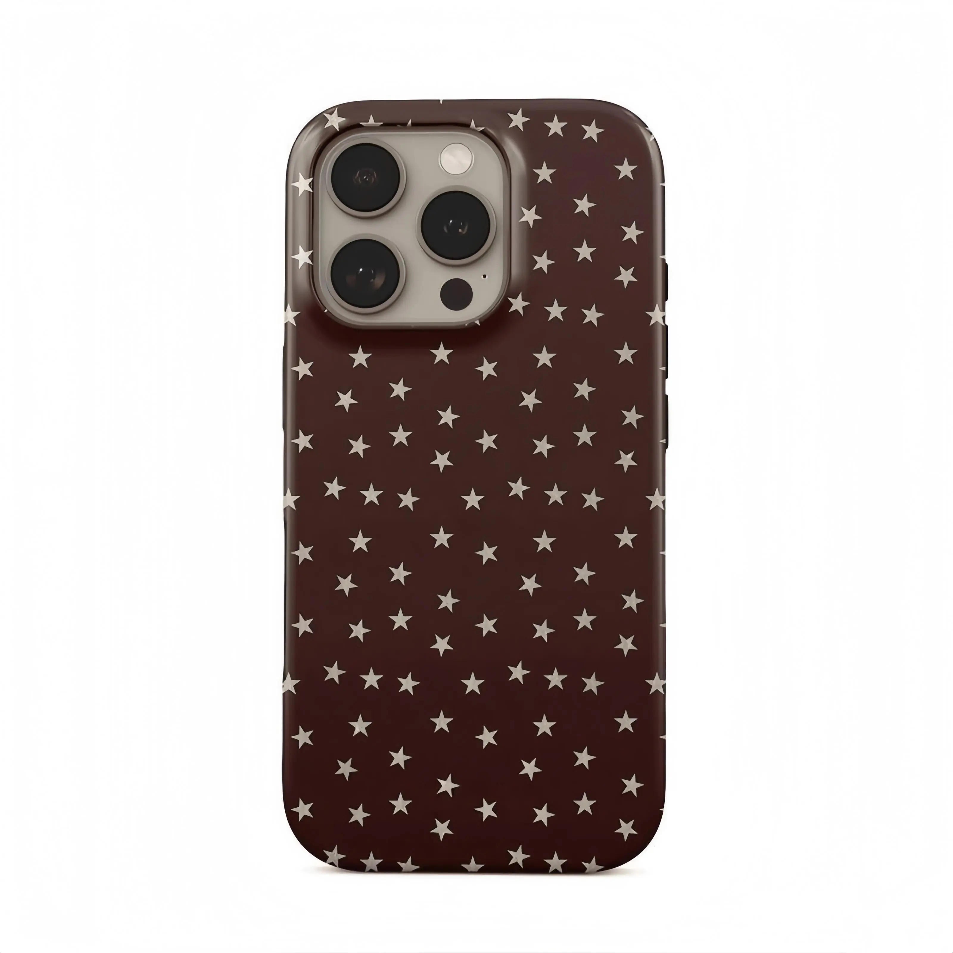 Brown Star Hard Double Layer Cellphone Casing - Polycarbonate+TPU, Shock-proof Core, Scratch-resistant, Durable, Soft Inner Cover for iPhone 17 Pro Max,16 Pro Max,15,14,13 - Mobile Accessory for Protection, Ideal Gift for Her