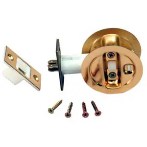212 MAIN 15213PK1 Brass Finish Pocket Door Privacy Security Lock, Standard Bore Door Hardware