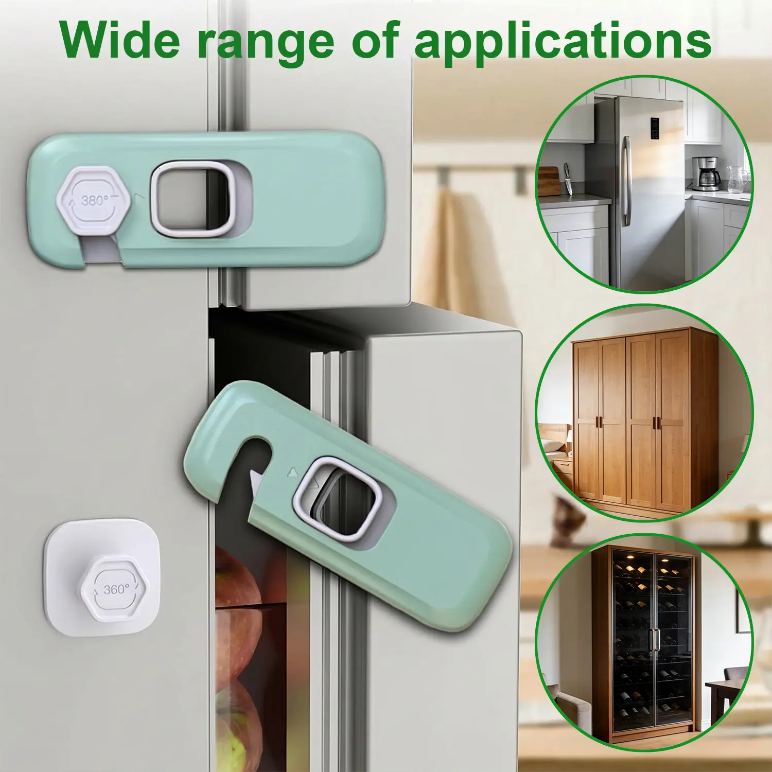 5 Pack Proof Refrigerator Lock, Proofing Cabinet Locks, oven lock safety, fridge lock, for Fridge, Drawers, Dishwasher, Oven, Cupboard, Closet, Adhesive, No Tools Need