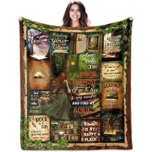 Book Lovers Gifts Throw Blanket 60"X50" Cozy Reading Companion for Women Readers Librarians Bookworms Perfect for Birthdays Anniversaries Girl