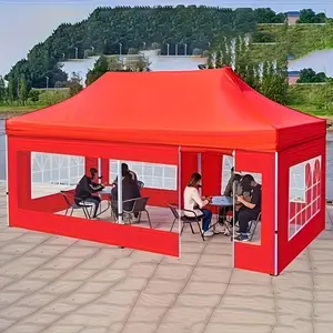 Large /blue Outdoor Tent, Durable Oxford Fabric, Foldable with Transparent Window, Multi-Functional Party Tent, Camping Gear, Folding Canopy