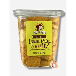 Buc-ee's Mini Lemon Crisp Cookies - 8 oz - Real Butter - No Artificial Flavors or Preservatives - Zesty-Sweet Treats