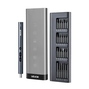 VEVOR Electric Screwdriver, 7 Torque Settings 0.5 - 5 N. m, 2500mAh Battery, Cordless Screwdriver Set with 32 PCS 1/4 in Bits, Digital Display, LED Light, Type - C Charging, for Furniture Electrical RepairVEVOR Super Brand Day