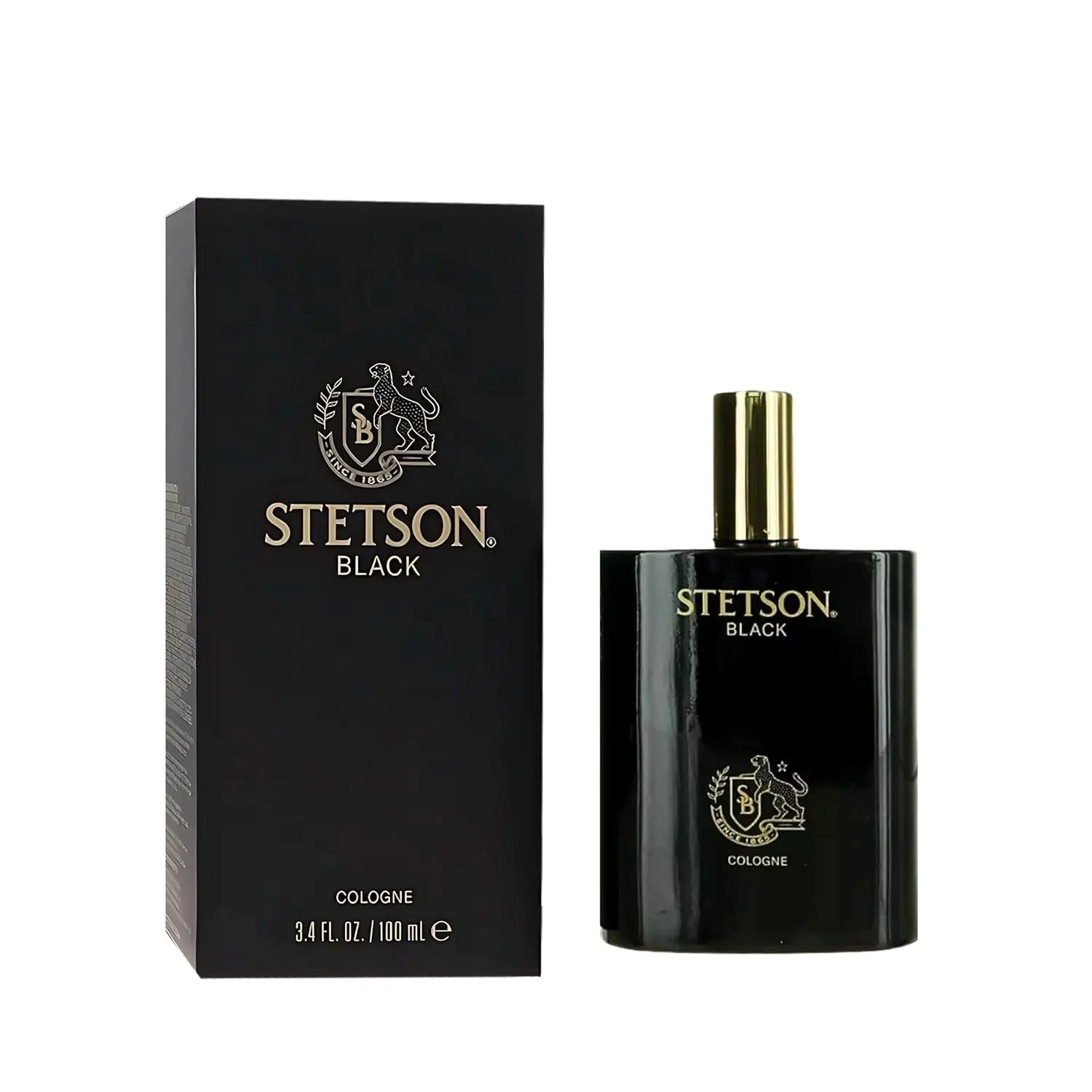 Stetson Black Eau de Cologne for Men 3.4 Ounces Bold Masculine Designer Fragrance with Woody Spicy Musky Notes Long Lasting Formula Ideal for Travel and Daily Use