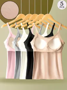 【Dedicated Seller】Trending Minimalist Breathable Fabric Women Adjustable Spaghetti Strap U Neck Tank Top Buttery Soft Non See Through Double Lined Slim Fit Essential Camisole Casual Layering Basic Womenswear Summer Outfits Inspo Tops Daily Office Wear