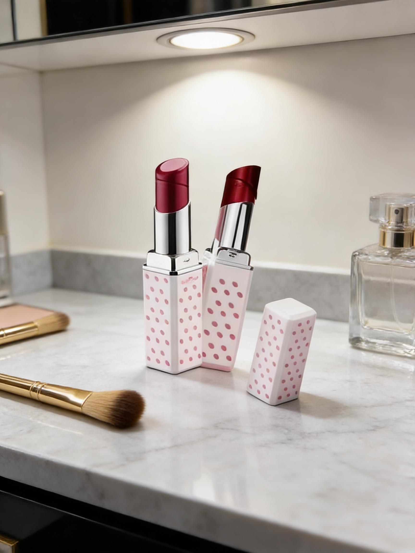 (Empty, No Gas Included)White Lipstick Lighter Fashion Lipstick Shape Portable Mini Refillable Lighter for Women Cute Novelty Design Empty No Gas Included