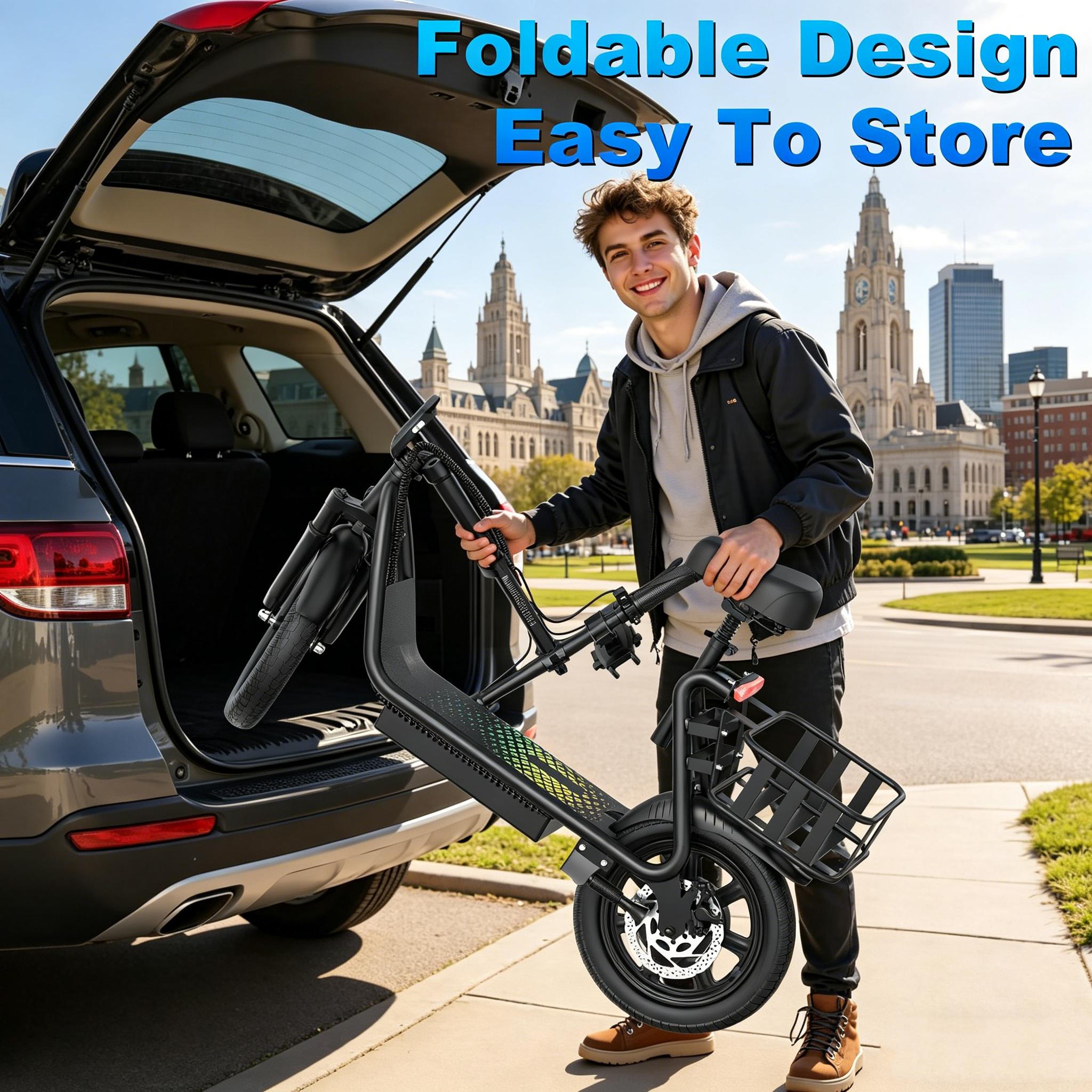 48V 10.4Ah Adult Electric Scooter with Seat, Powerful Motor, 22MPH Max Speed, 21-27 Mi Driving Range, Pet-Friendly Design, and Convenient Rear Basket,summervibes