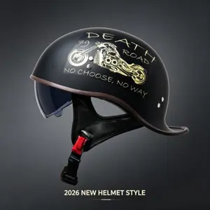 American Retro Motorcycle Half Helmet, Unisex Safety Helmet for All Seasons, Personalized Riding Gear for Electric Bikes and Motorcycles