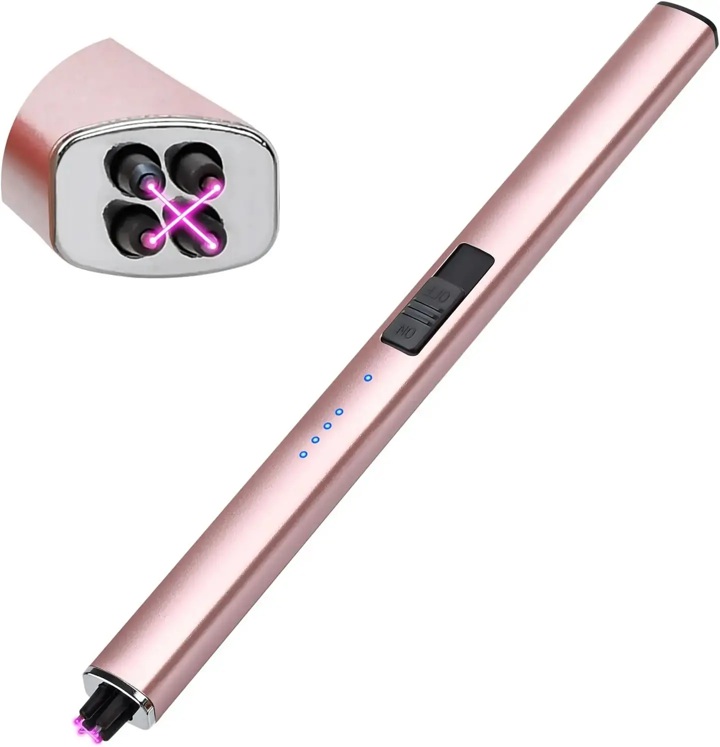 Stocking Stuffers for Women Men Adults: Electric Candle Lighter Rechargeable USB Christmas Birthday Gifts Windproof Flameless Dual Arc Camping Kitchen Lighters for Candle Safety Lock Gift for Mom