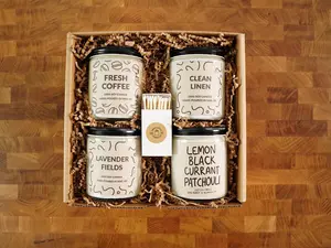 Pick Four Custom Candles Gift Box, Mix and Match Soy Candles, With Free Handwritten Card