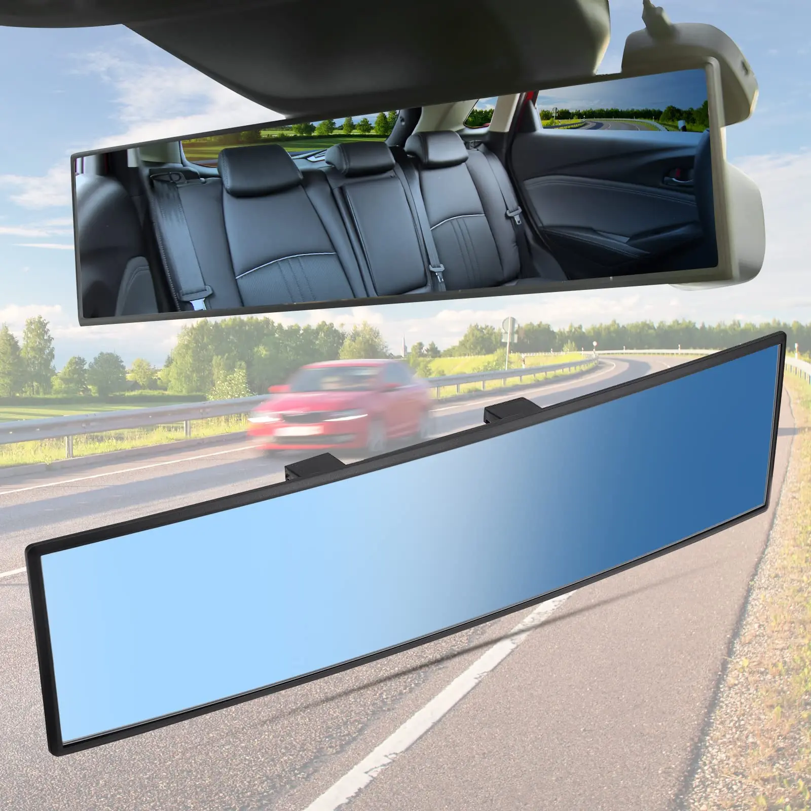 Joytutus 11.81in Panoramic Convex Real View Car Blind Spot Mirror - High-Def Glass, Anti-Fall Design, Easy Installation, Reversible Clip-On for SUVs/Trucks, Vehicle Accessories, Enhanced Vision, Car Accessories