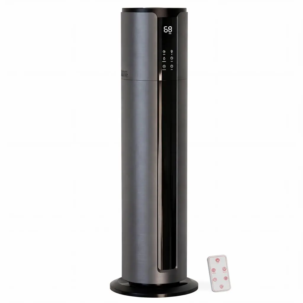 Exquimac 9L Large Humidifier for Bedroom (Dark Titanium Gray) | 500 Sq.Ft Coverage, 28dB Quiet Ultrasonic Top Fill Humidifier with Sleep Mode and Timer