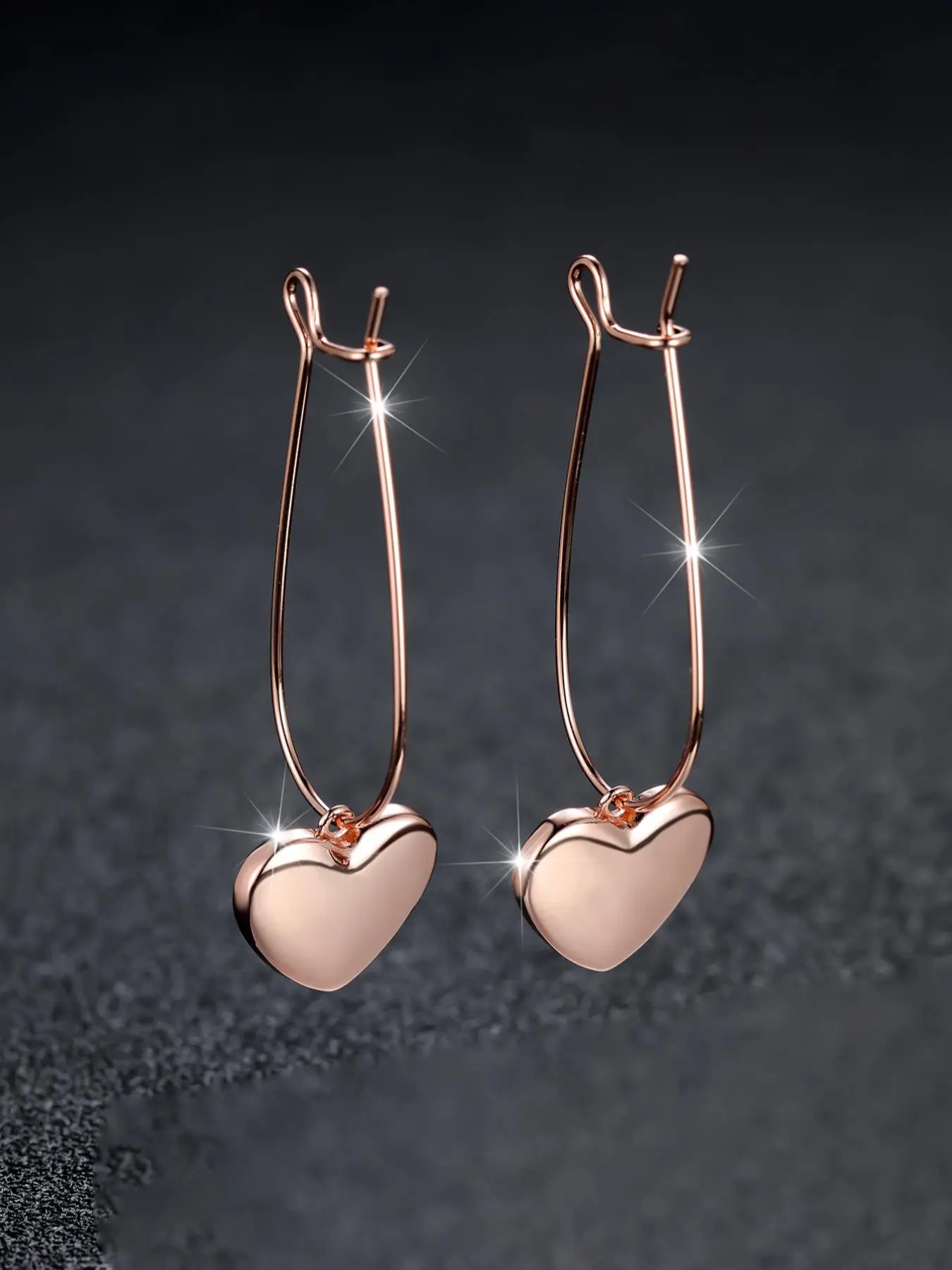 1 Pair Heart Shaped Dangle Earrings, Fashionable Casual Matching Earrings Jewelry Gifts for Daily Use, Classic Fashion Accessories for Party, Elegant Minimalist Earrings, Copper Earrings