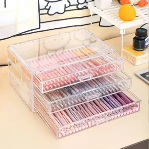 Large Capacity Drawer Storage Box, Ideal for Pens, Pencils, Markers, Tape, Cosmetics, Jewelry, Office Desk and Vanity Organizer