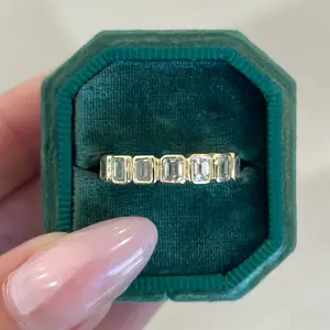 Lab Grown Bezel Set Emerald Cut Diamond Wedding Band, 2.00 CTTW