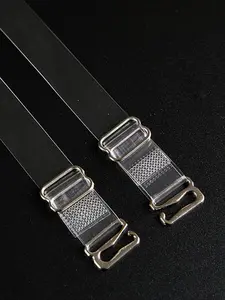 2pcs Transparent Shoulder Straps, Metal buckle， Invisible Adjustable Underwear Straps, Women's Lingerie & Underwear Accessories, Bra