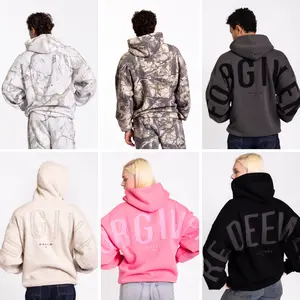 GLO Kingdom Essential Patchwork Hoodie | Christian Oversized Hoodie, Heavyweight 360GSM Fleece Sweatshirt, French Terry 3D Patchwork, Long Sleeve Unisex Streetwear Outfit