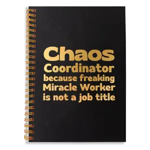 1 pc black gold 5.5*8.3 in with 50 pages Funny Notebooks for Work, Funny Notebooks for Work, Premium Gold Spiral-Bound Hardcover.College School Supplies, Friend Gifts