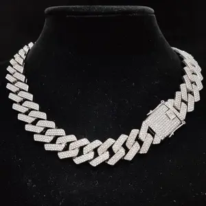 12mm Wide Miami Cuban Chain Necklace - Party Style Hip Hop Sparkling Jewelry Gift for Men and Women